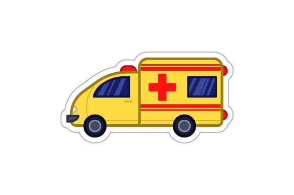 Ambulance Sticker for Medical Crafts