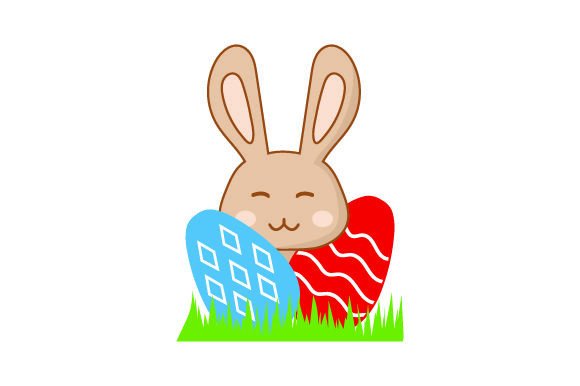Bunny with Easter Eggs - Sticker: Easter Crafts for Digital Publishing