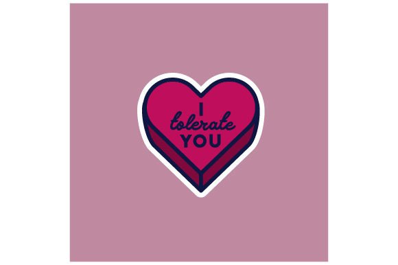 Candy Heart I Tolerate You Sticker: Valentine Crafts & Branding