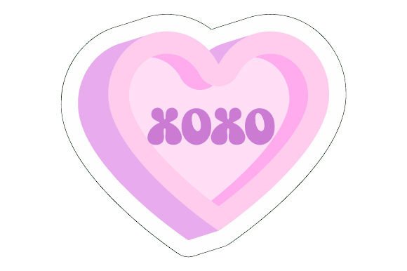 Candy Heart XOXO Sticker Crafts for Valentine S Day
