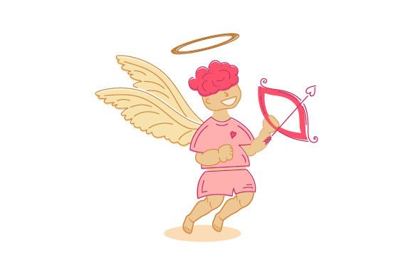 Cupid with Arrow Sticker: A Valentine's Day Craft for Brands