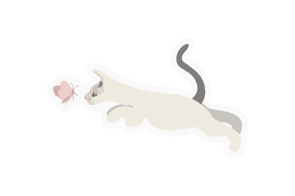 Cute Cat Hunting Sticker Crafts for Handmade Cat Lovers