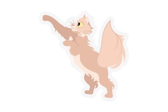 Cute Cat Jumping Sticker for Crafts and Cats