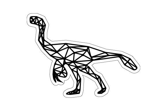 Dinosaur Nothronychus Geometrical Sticker