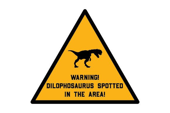Dinosaur Warning Sticker