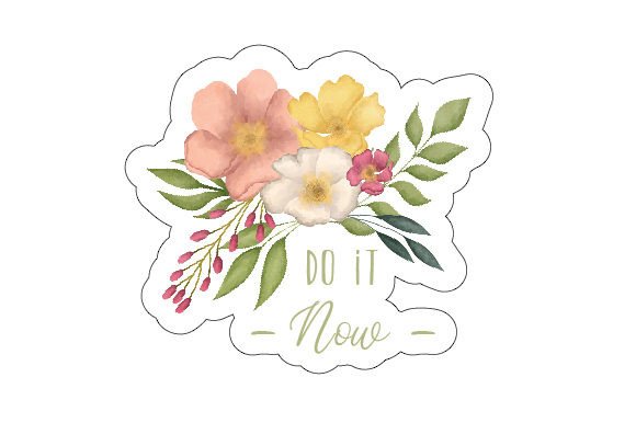 Do It Now - Sticker Watercolor: Motivational Crafts for Branding