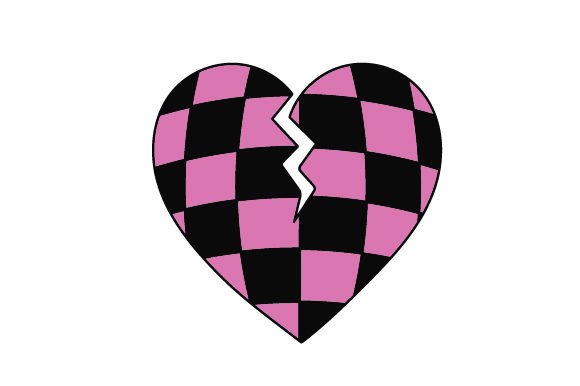Emo Checkered Valentine's Heart Sticker Crafts