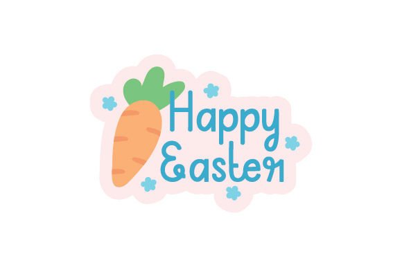 Happy Easter - Carrot - Sticker: Crafts for Seasonal Design