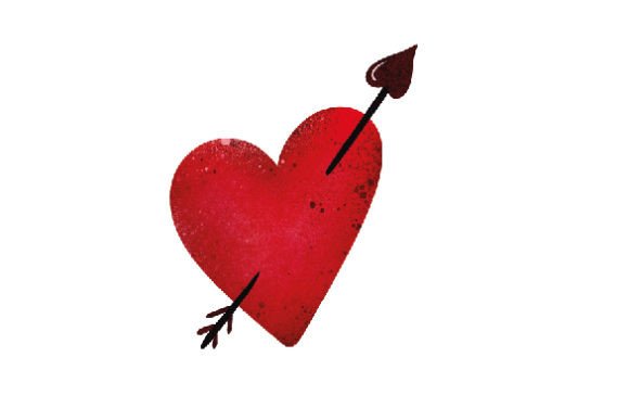 Heart with Arrow Sticker for Crafts & Valentine's Day