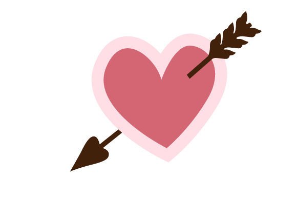 Heart with Arrow Sticker for Valentine Crafts & Branding
