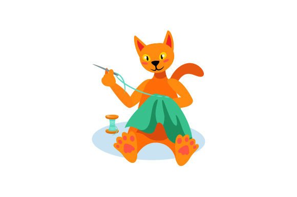 Kawaii Cat Sewing Sticker for Crafts and Cats