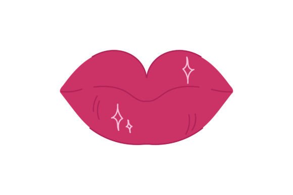 Kissy Lips Sticker for Crafts and Valentine's Day