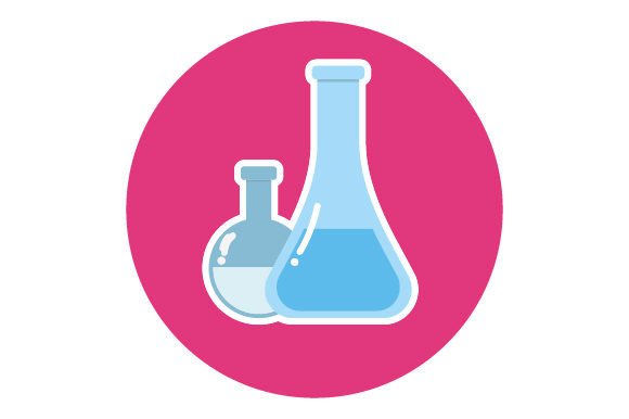 Laboratory Glass Flask Sticker: Medical Crafts for Editorial Design