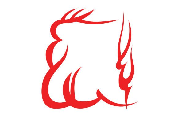 Motorcycle Border Sticker, Stencil - Red