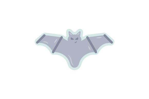 Pastel Goth Bat Sticker: Halloween Crafts Design Asset