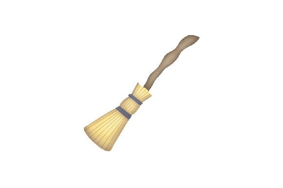 Pastel Witch Broom - Sticker for Halloween Crafts