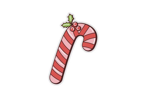 Retro Nostalgic Candy Cane Sticker: Christmas Crafts Asset Review