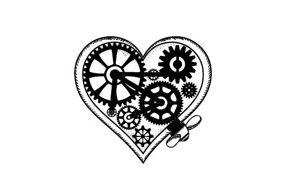 Steampunk Heart Sticker for Crafts Projects