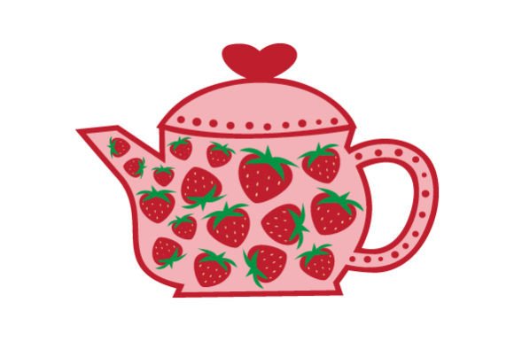 Strawberry Teapot Sticker for Crafts and Tea